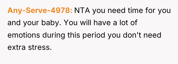 Any-Serve-4978 NTA you need time for you and your baby....