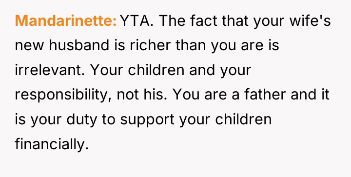 Mandarinette YTA. The fact that your wife's new husband is...