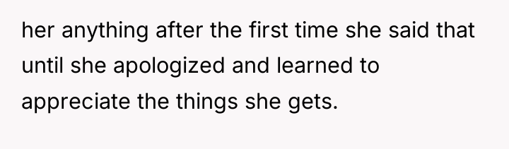 her anything after the first time she said that until...