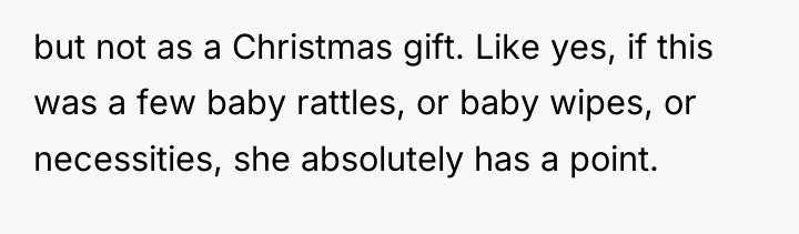 but not as a Christmas gift. Like yes, if this...