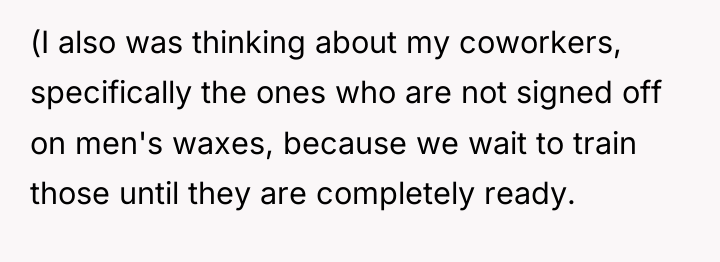 (I also was thinking about my coworkers, specifically the ones...