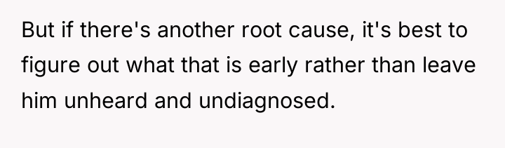 But if there's another root cause, it's best to figure...