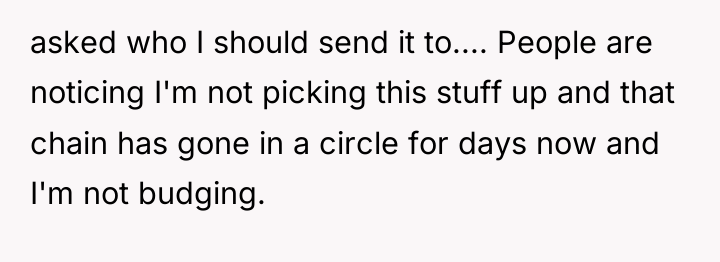 asked who I should send it to.... People are noticing...