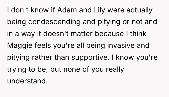 I don't know if Adam and Lily were actually being...