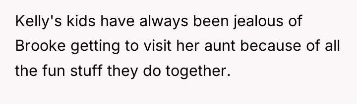 Kelly's kids have always been jealous of Brooke getting to...