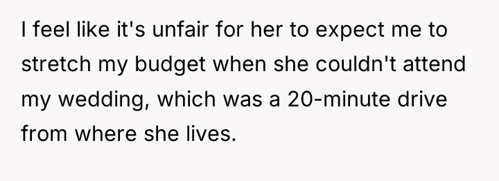 I feel like it's unfair for her to expect me...