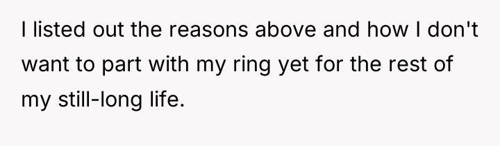 I listed out the reasons above and how I don't...