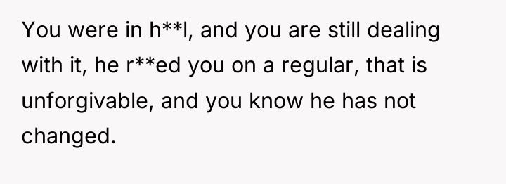 You were in h**l, and you are still dealing with...