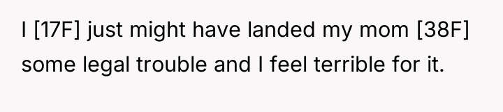 I [17F] just might have landed my mom [38F] some...