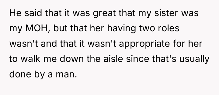 He said that it was great that my sister was...