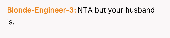 Blonde-Engineer-3 NTA but your husband is.