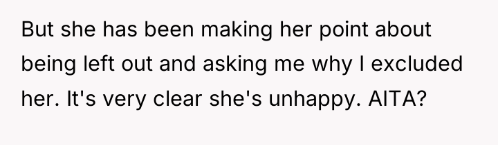 But she has been making her point about being left...