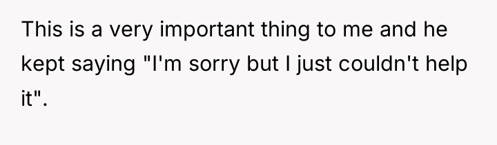 This is a very important thing to me and he...