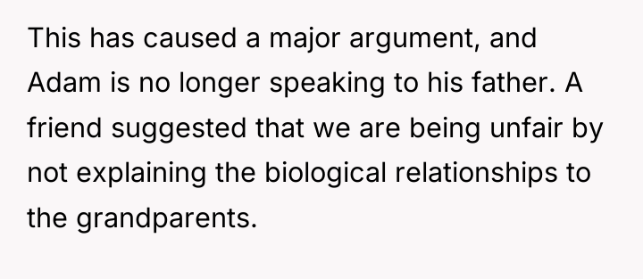 This has caused a major argument, and Adam is no...
