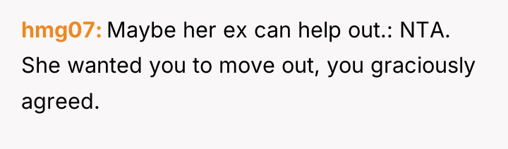 hmg07 Maybe her ex can help out.: NTA. She wanted...
