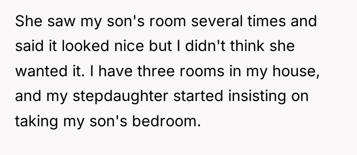 She saw my son's room several times and said it...