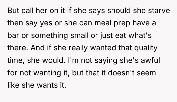 But call her on it if she says should she...