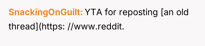 SnackingOnGuilt YTA for reposting [an old thread](https: //www.reddit.