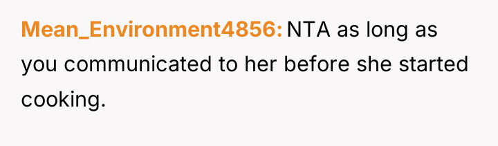 Mean_Environment4856 NTA as long as you communicated to her before...