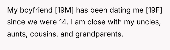 My boyfriend [19M] has been dating me [19F] since we...