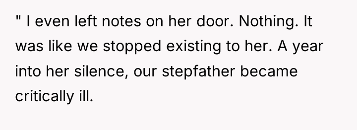 " I even left notes on her door. Nothing. It...