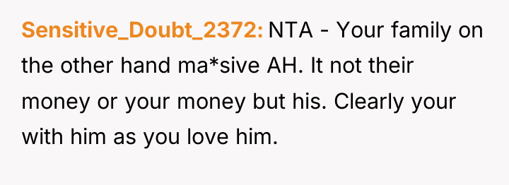 Sensitive_Doubt_2372 NTA - Your family on the other hand ma*sive...