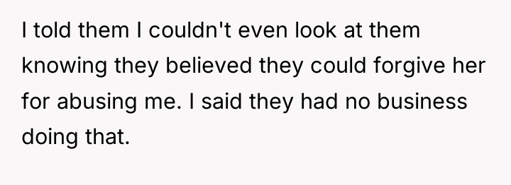 I told them I couldn't even look at them knowing...