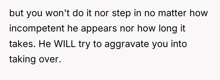 but you won't do it nor step in no matter...