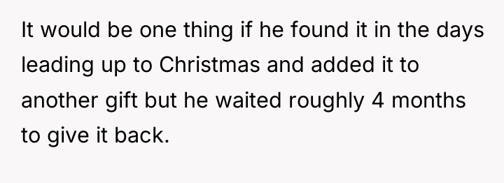 It would be one thing if he found it in...