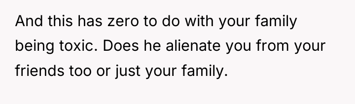 And this has zero to do with your family being...