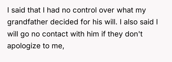 I said that I had no control over what my...
