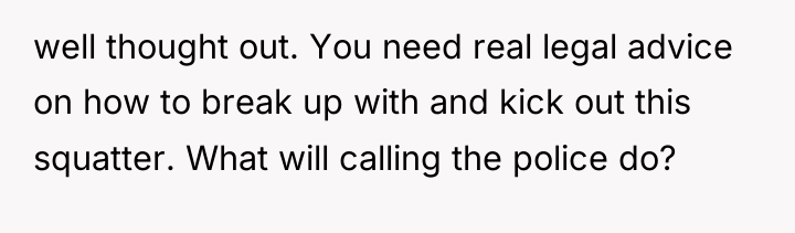 well thought out. You need real legal advice on how...