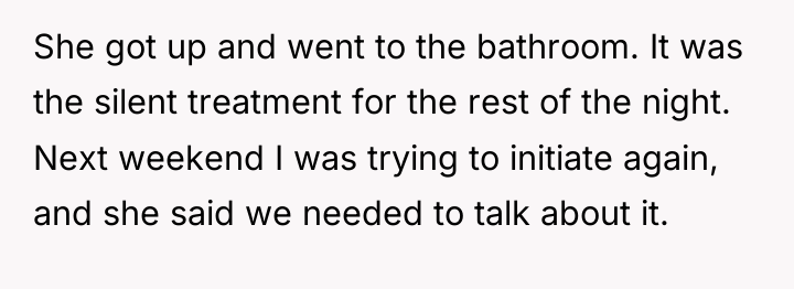 She got up and went to the bathroom. It was...