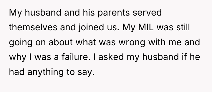My husband and his parents served themselves and joined us....