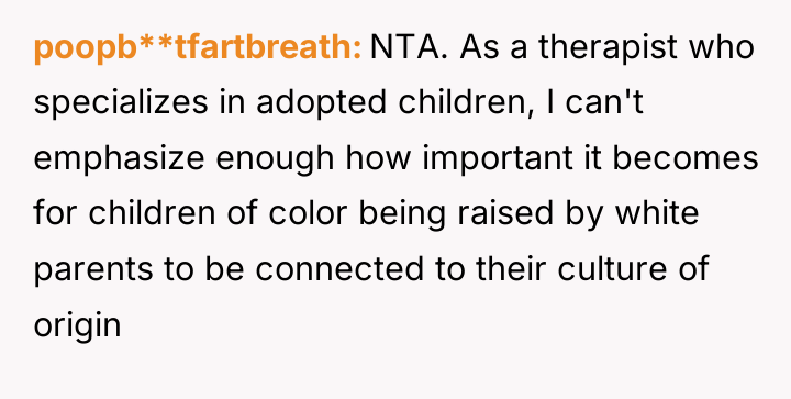 poopb**tfartbreath NTA. As a therapist who specializes in adopted children,...