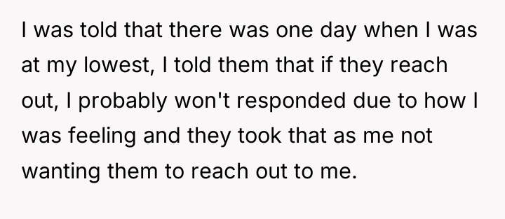 I was told that there was one day when I...