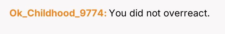 Ok_Childhood_9774 You did not overreact.
