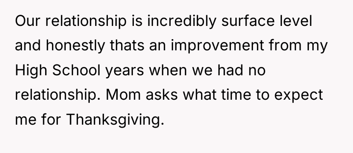 Our relationship is incredibly surface level and honestly thats an...