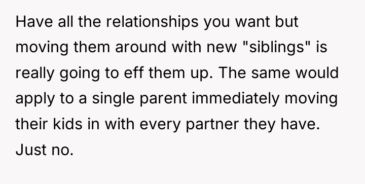 Have all the relationships you want but moving them around...