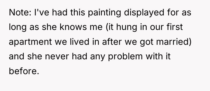 Note: I've had this painting displayed for as long as...