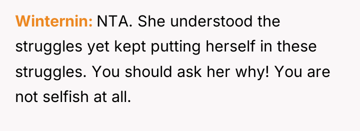 Winternin NTA. She understood the struggles yet kept putting herself...