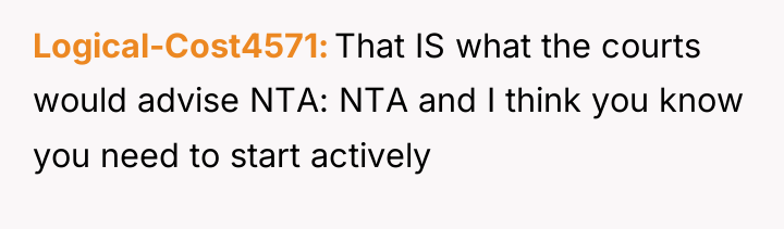 Logical-Cost4571 That IS what the courts would advise NTA: NTA...