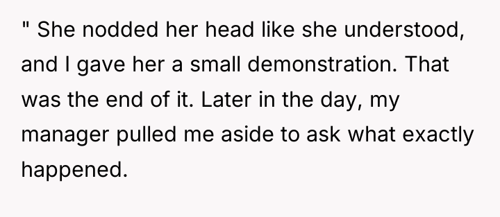 " She nodded her head like she understood, and I...