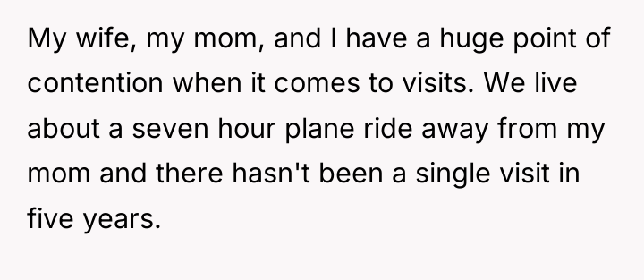 My wife, my mom, and I have a huge point...