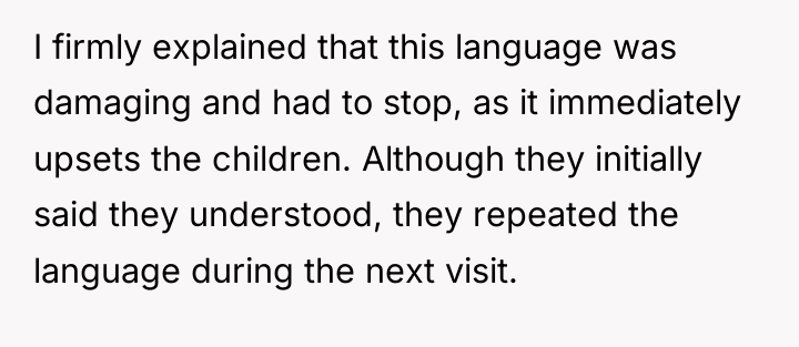 I firmly explained that this language was damaging and had...