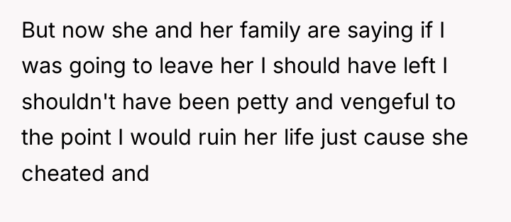 But now she and her family are saying if I...