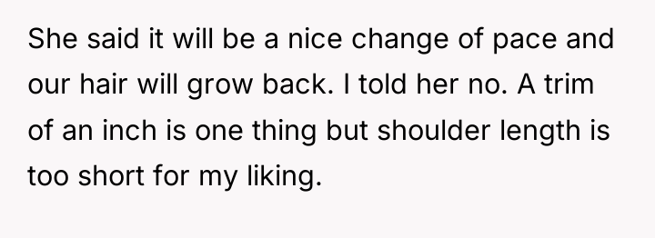 She said it will be a nice change of pace...