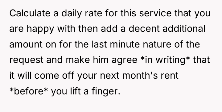 Calculate a daily rate for this service that you are...