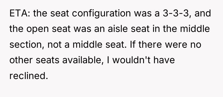 ETA: the seat configuration was a 3-3-3, and the open...