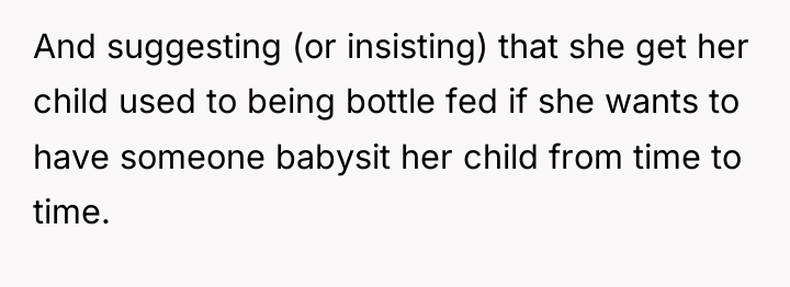 And suggesting (or insisting) that she get her child used...
